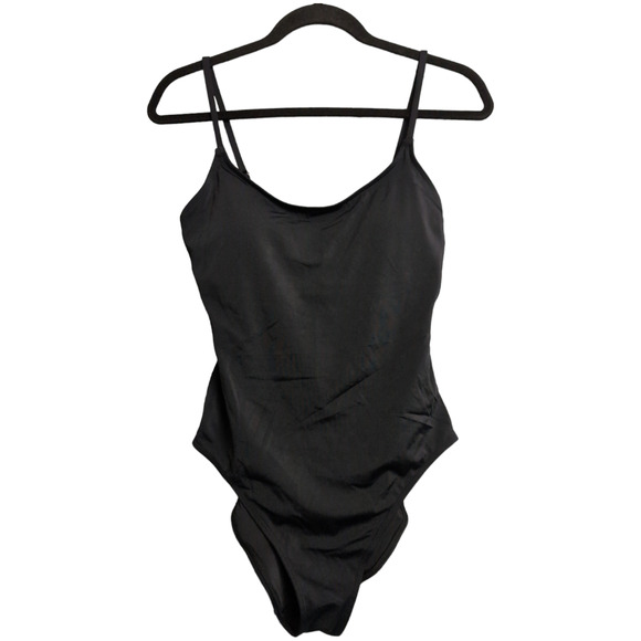 Andie Amalfi One Piece Black Scoop Neck Adjustable Straps Swim Size M New - Picture 2 of 10